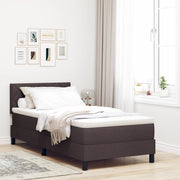 Letto a molla con materasso Marrone Scuro 90x190 cm Tessuto
