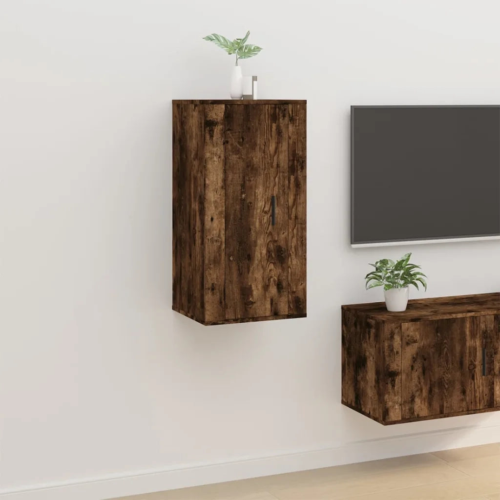 Mobile Porta TV a Parete Rovere Fumo 40x34,5x80 cm cod mxl 23139