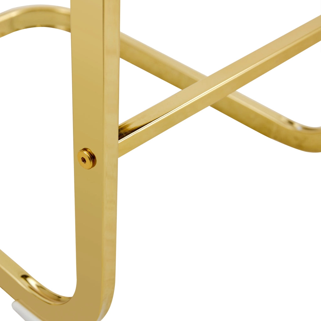 SGABELLI BAR Set da 2 pezzi 96,5 cm Nero/Oro in PU e metallo