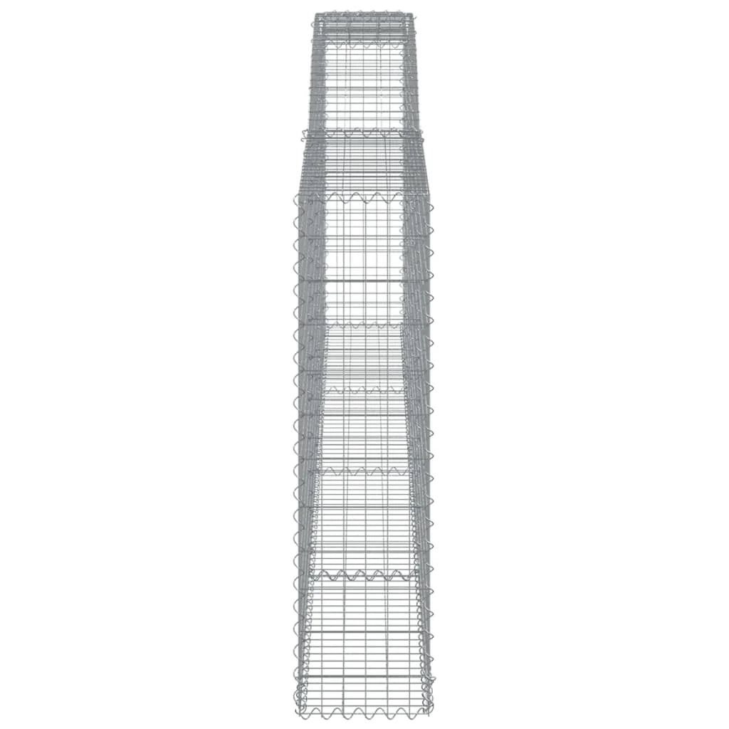 Set di 4 gabbioni ad arco per recinzione gabbia o muro di contenimento 400 x 30 x 120/140 cm ferro zincato argento 02_0041477