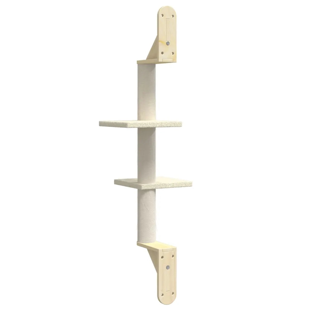 vidaXL Albero per Gatti con Tiragraffi a Parete Crema 108 cm