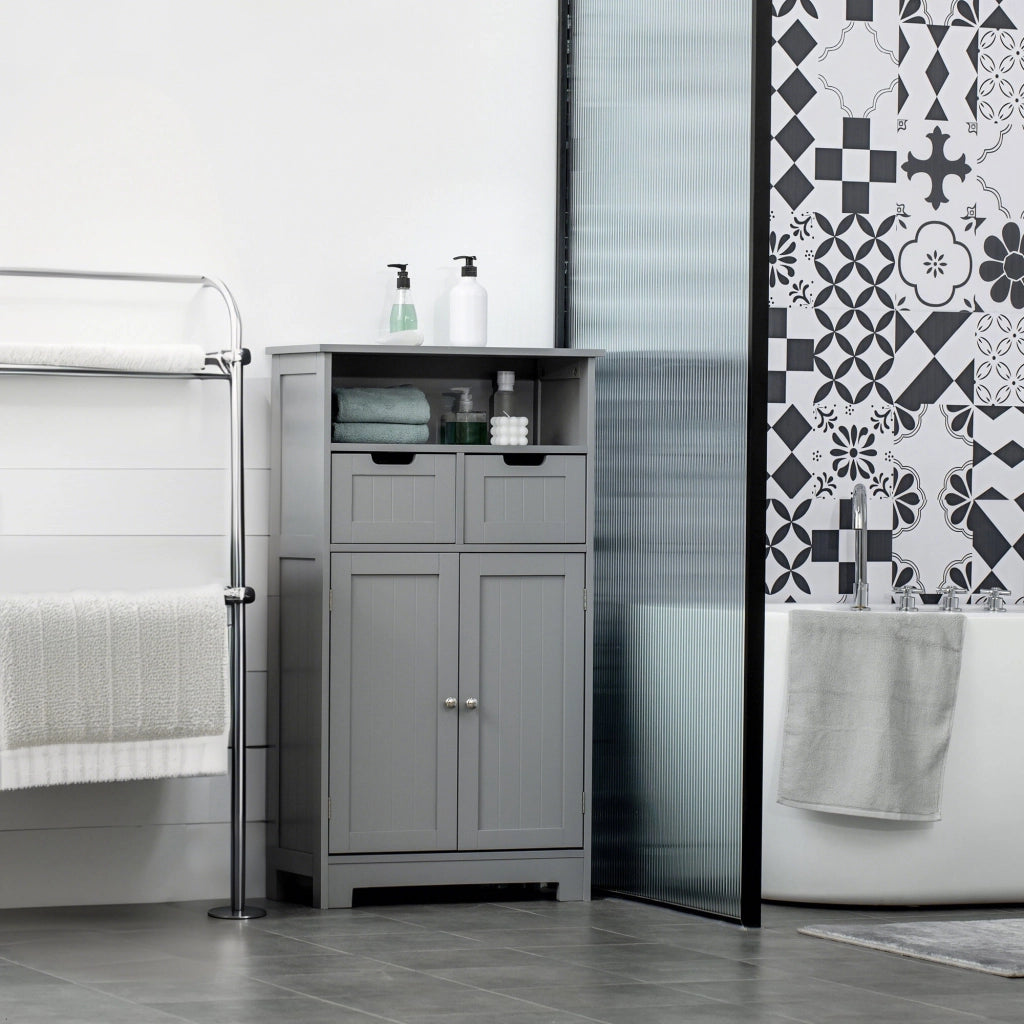 Mobile bagno con 2 cassetti e anta ¨C Xylo ¨C Grigio 60x30x109 cm