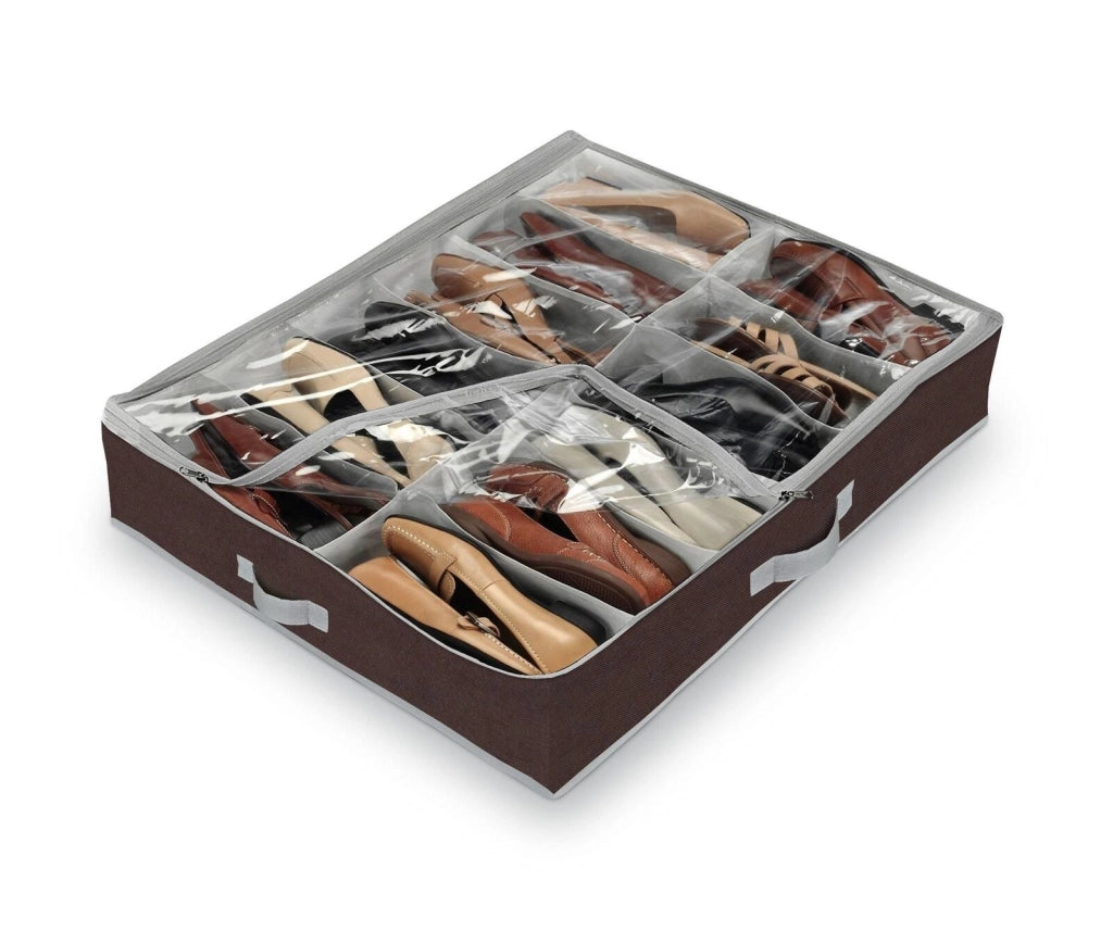 Domopak Living Custodia Scarpe 12 scomparti marrone