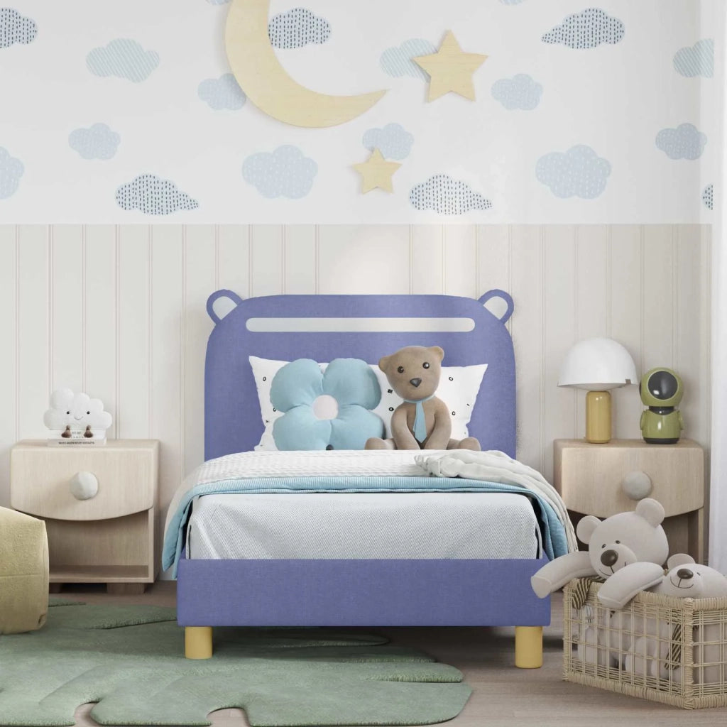 Struttura letto Bambini | Letto Infantile | Lettino con testata Blu jeans 80 x 160 cm