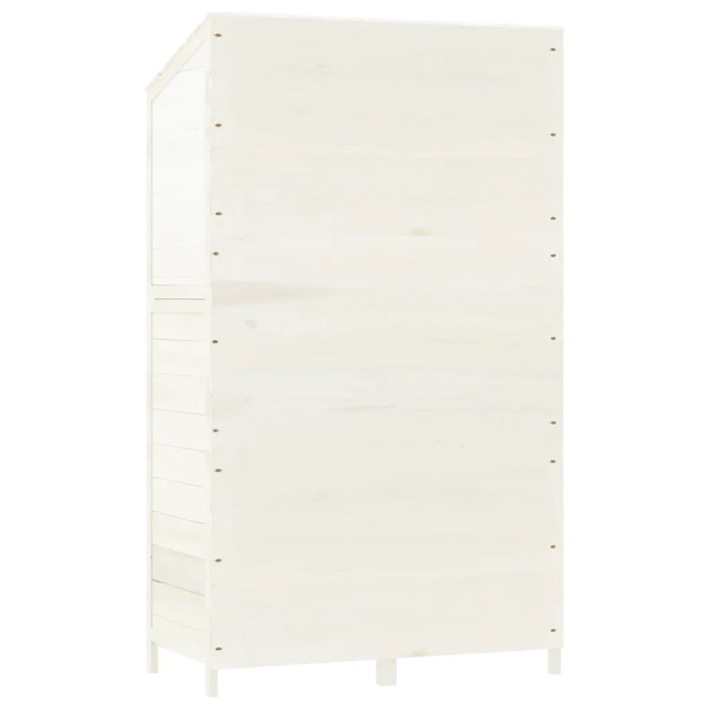 Capanno da Giardino Bianco 102x52x174,5 cm Legno Massello Abete CFW9738445