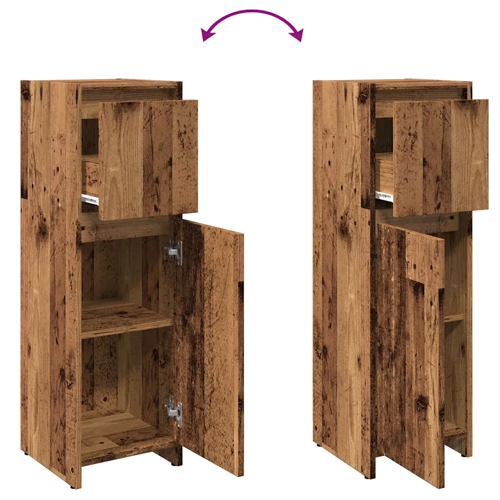Mobile da Bagno Legno Antico 30x30x95 cm in Legno Multistrato 856061