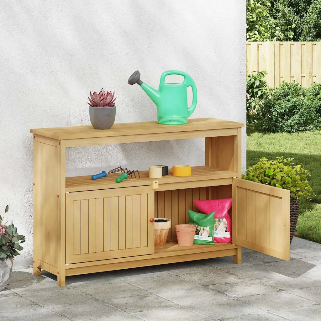 Tavolo consolle da giardino Acacia chiaro 110 x 35 x 75 cm
