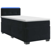 Letto con Box Spring, Materasso e LED Nero 80 x 200 cm Velluto 3452068