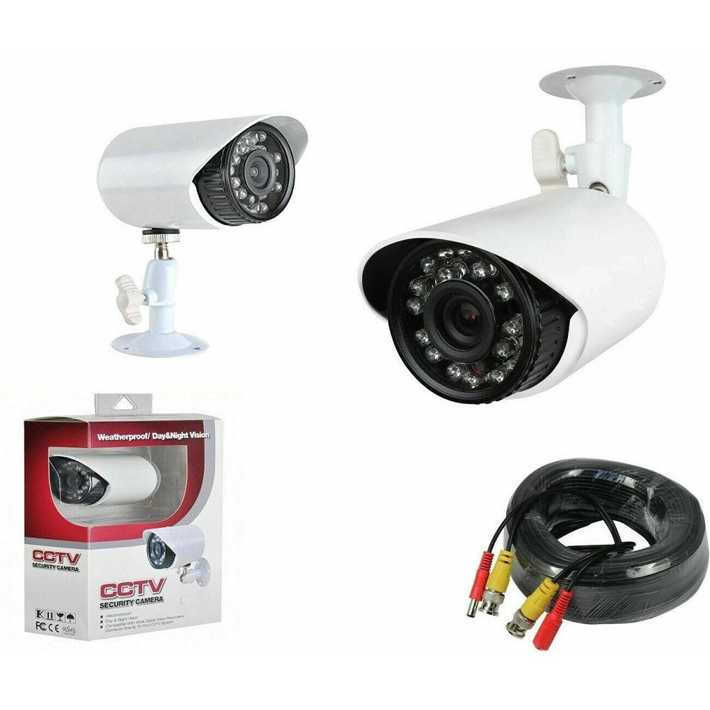 Trade Shop - Telecamera Per Kit Videosorveglianza Waterproof 24 Led 3,6mm Infrarossi Cavo 18m -