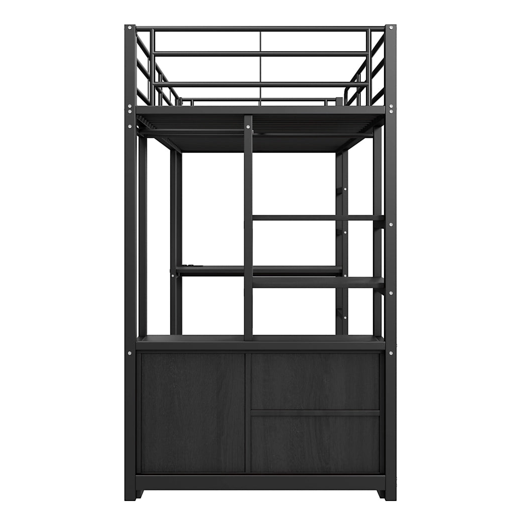 Letto a soppalco 90x200 cm con scrivania; presa e USB