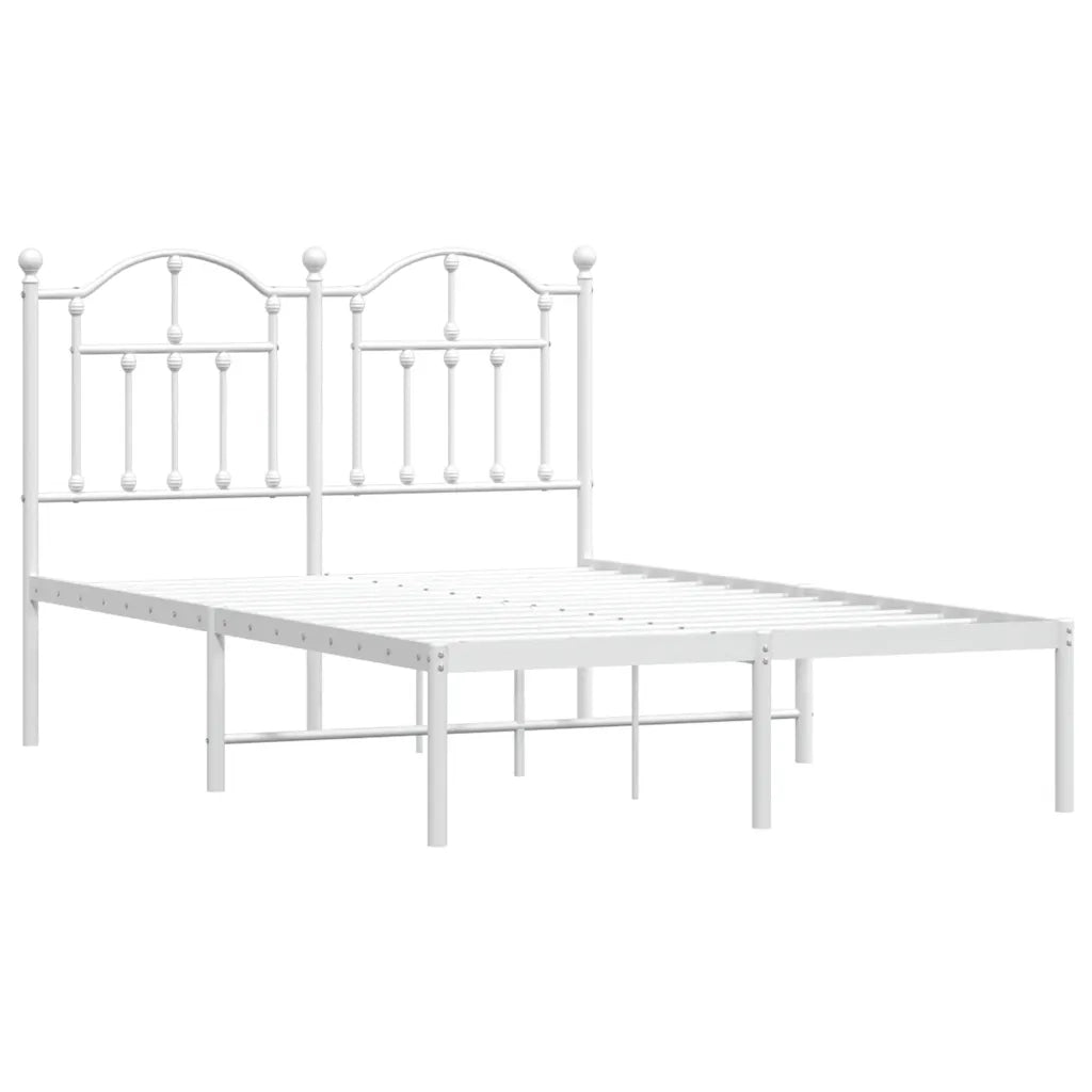 Giroletto con Testiera in Metallo Bianco 120x200 cm