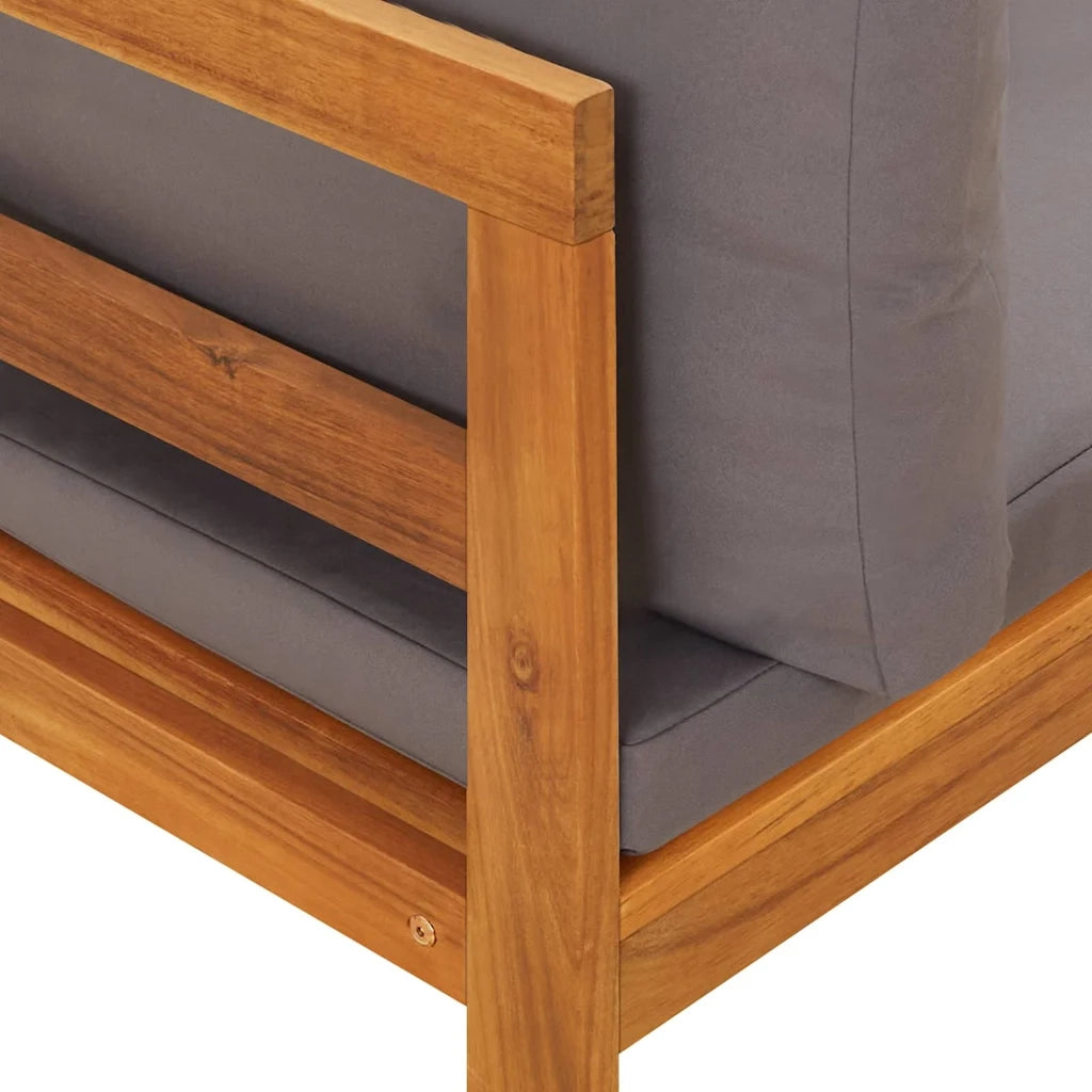Salotto da Giardino-Set Divani Giardino 2 pz con Cuscini Grigio Scuro Legno Acacia 360585