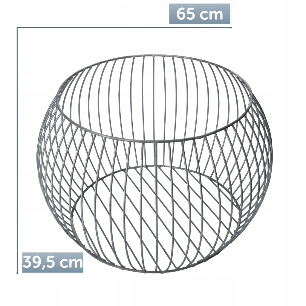 Gabbione da giardino KADAX in acciaio zincato, rotondo, 65 cm