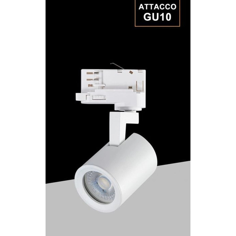 Trade Shop - Faretto Lampada Portafaretto Per Binario Trifase Direzionabile Attacco Gu10 Ip20 Tr8801 -