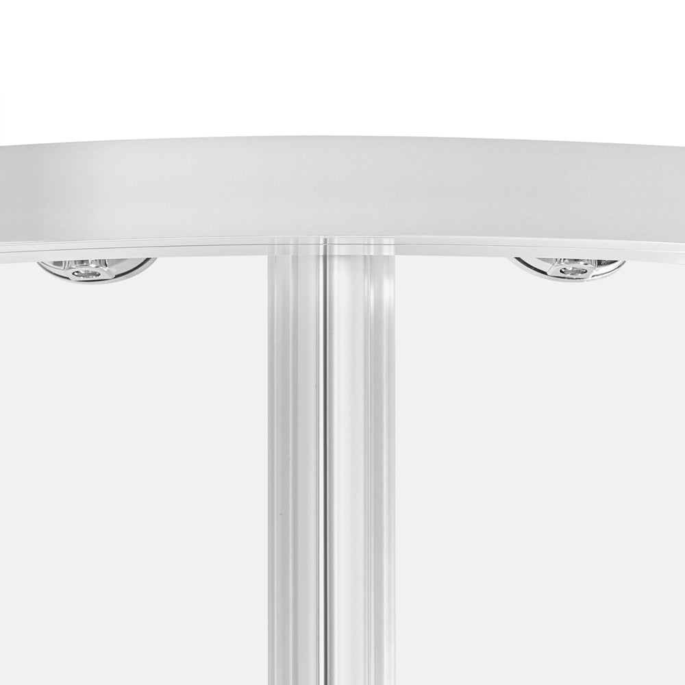 Box doccia semicircolare in vetro temperato con telaio in alluminio argento e porta singola 90 x 90 x 190 cm dal design moderno