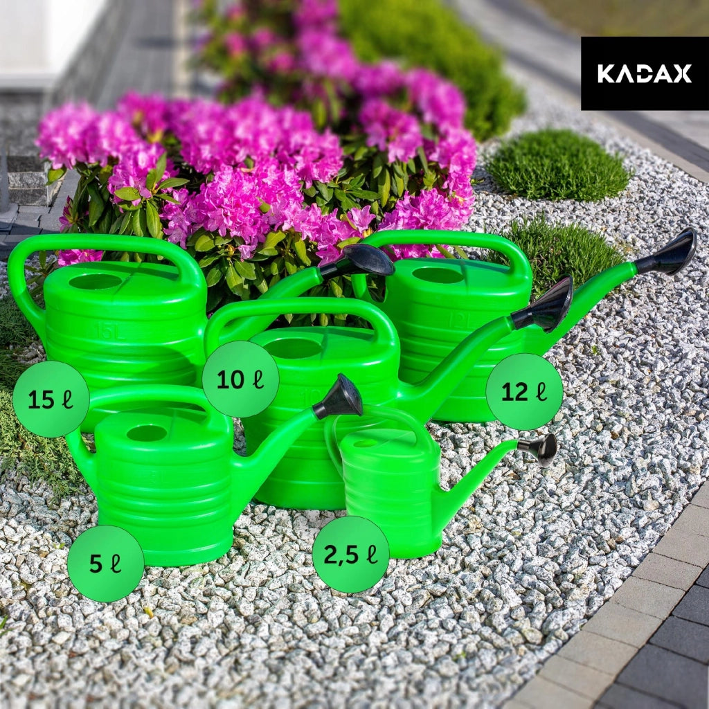 Annaffiatoio da giardino KADAX per uso domestico, ideale per innaffiare fiori. Set di annaffiatoi grandi da 5 + 10 litri.