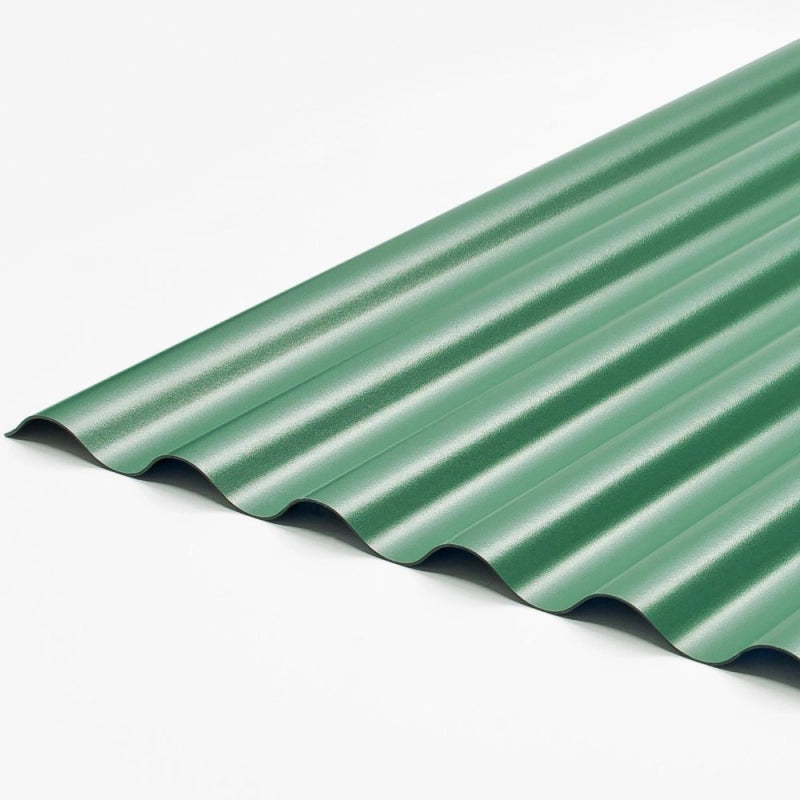 Lastra in PVC Corrugato Compatto Sezione 76/18 Verde 900x2000x0.8mm