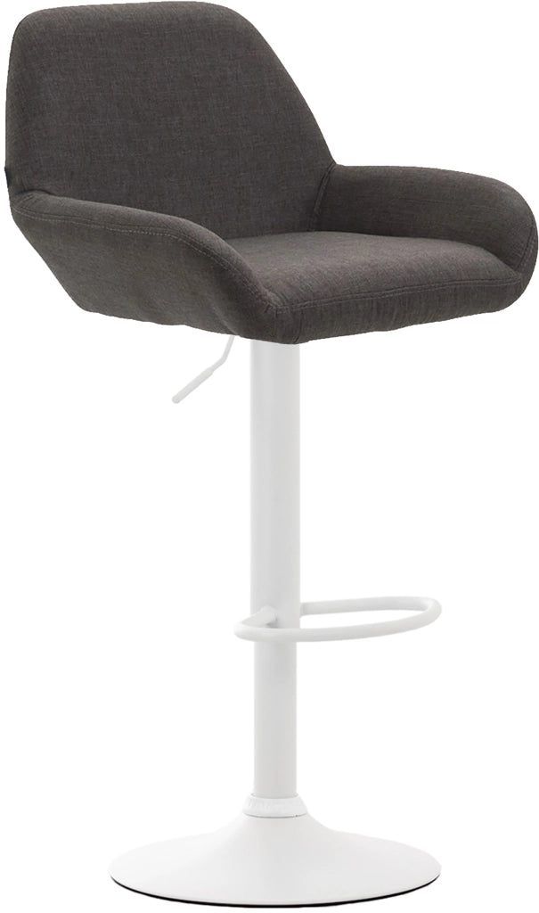 Set 2 Sgabelli Braga in tessuto grigio scuro,bianco