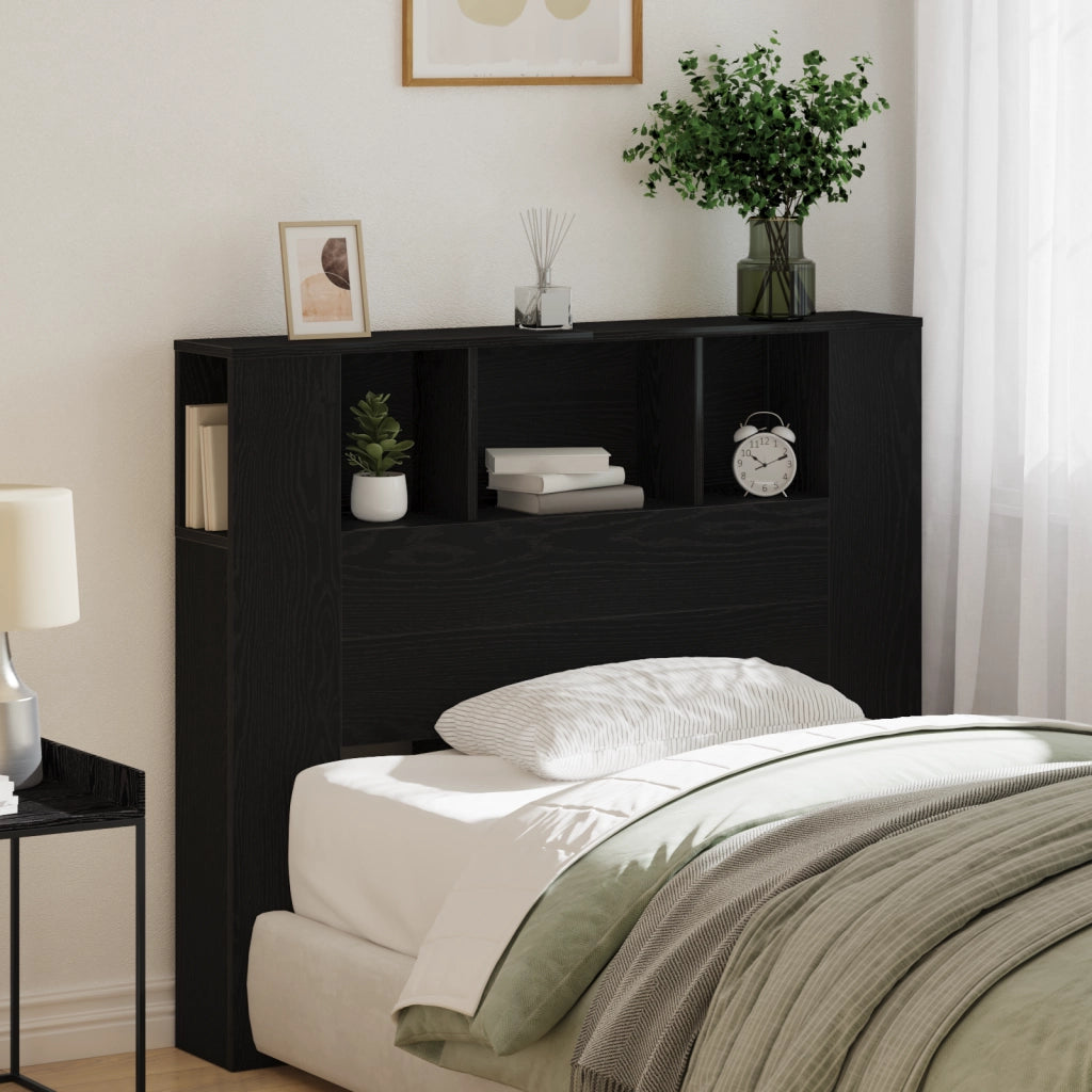 Testata Armadio  Nera Rovere 120x19x104,5 cm Legno ingegnerizzato