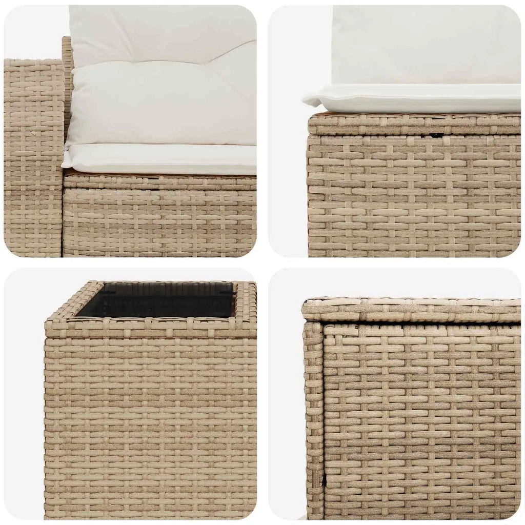 Set di divani 6 pz Beige e Bianco Crema 3447414