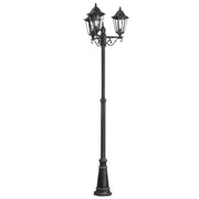 Lampione Esterno Classico Navedo Alluminio Nero 3 Luci E27