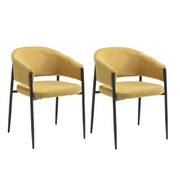 Set 2 Sedie Maya 59,5x54x78,5 cm in Tessuto Easy-Clean Giallo