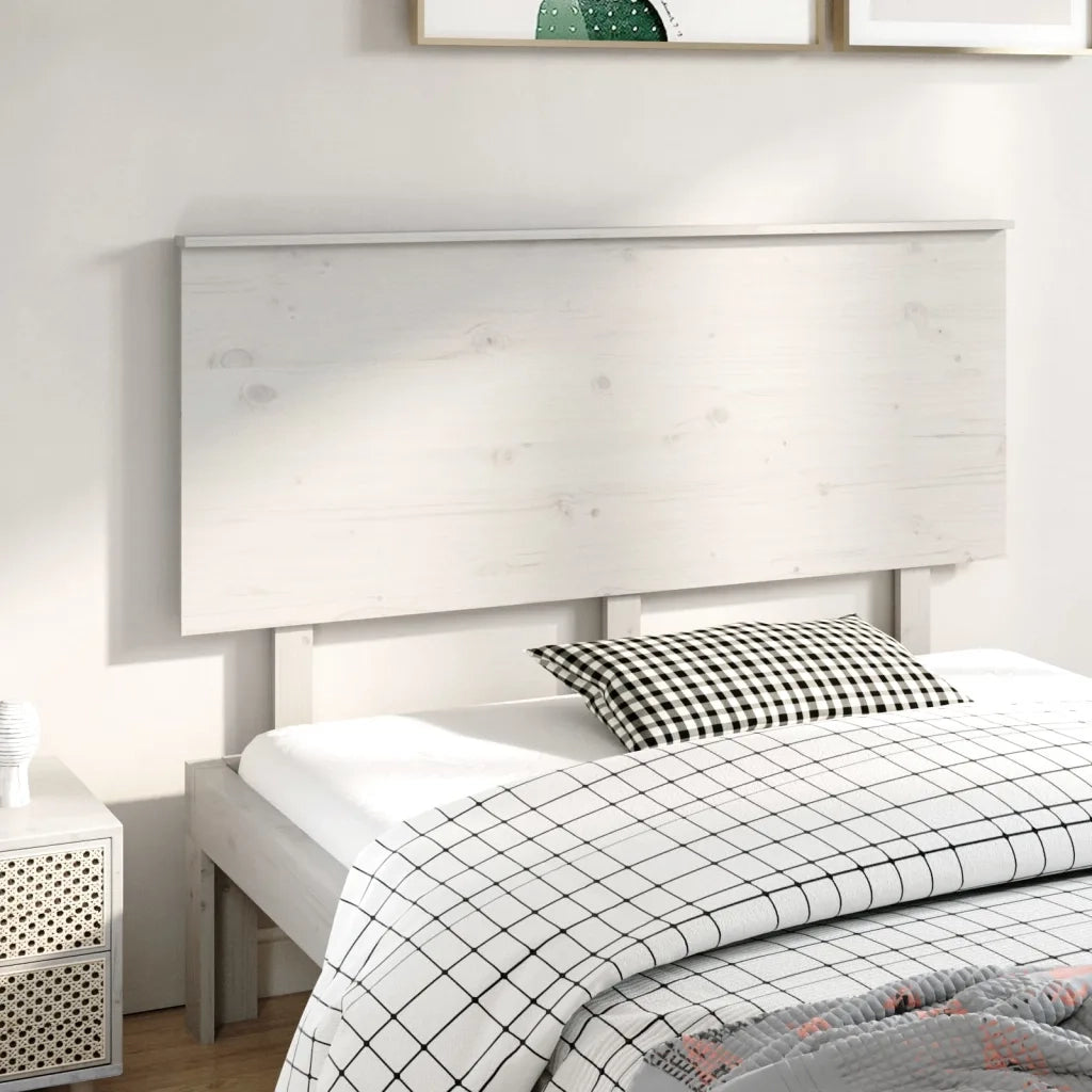 Testiera | Testata per Letto Bianca 144x6x82,5cm Legno Massello di Pino