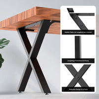 Base per tavolo 72x60 cm con gambe tavolo a forma di X colore nero