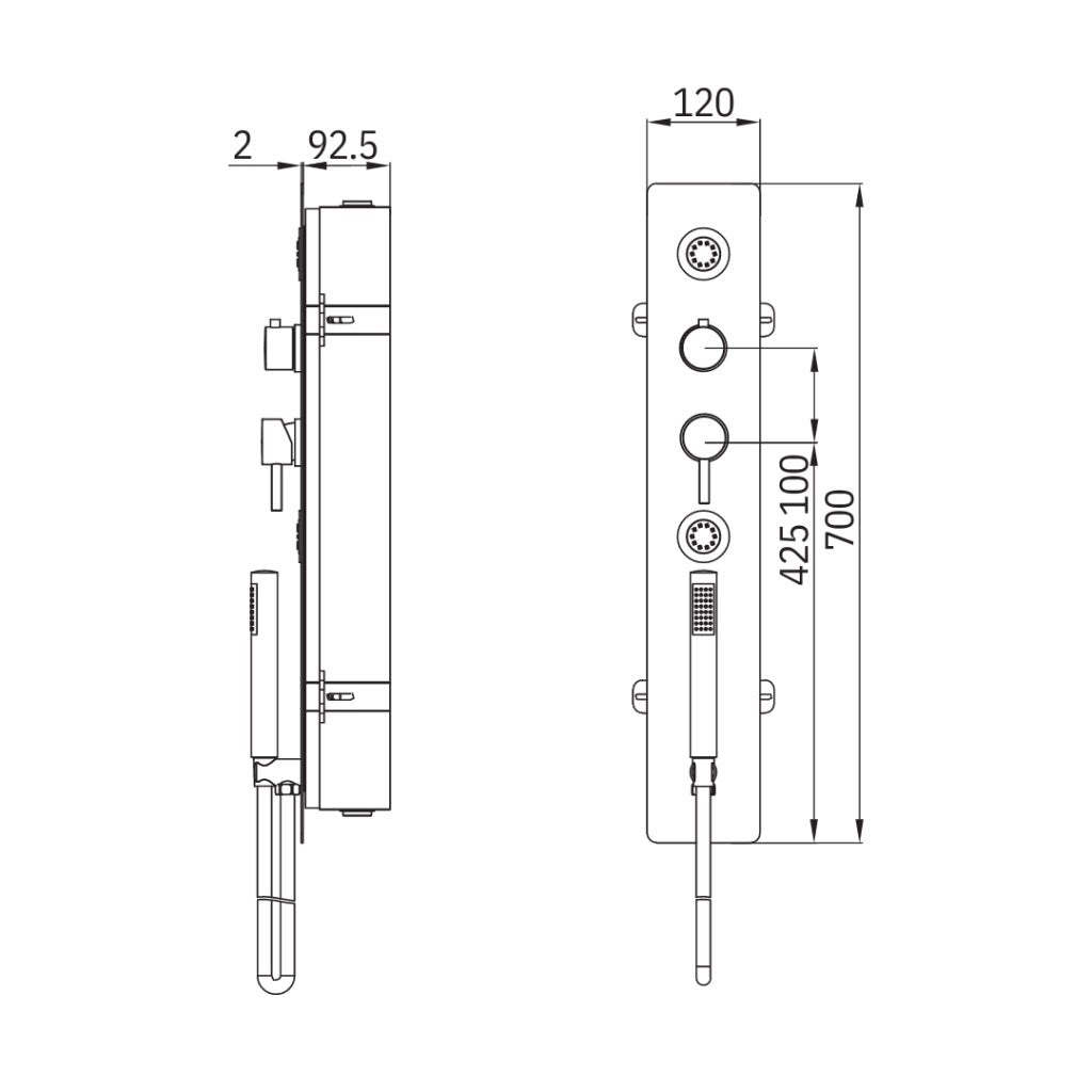 Wall kit a parete da incasso a muro acciaio inox cromato lucido deviatore doccetta doccia *** confezione 1