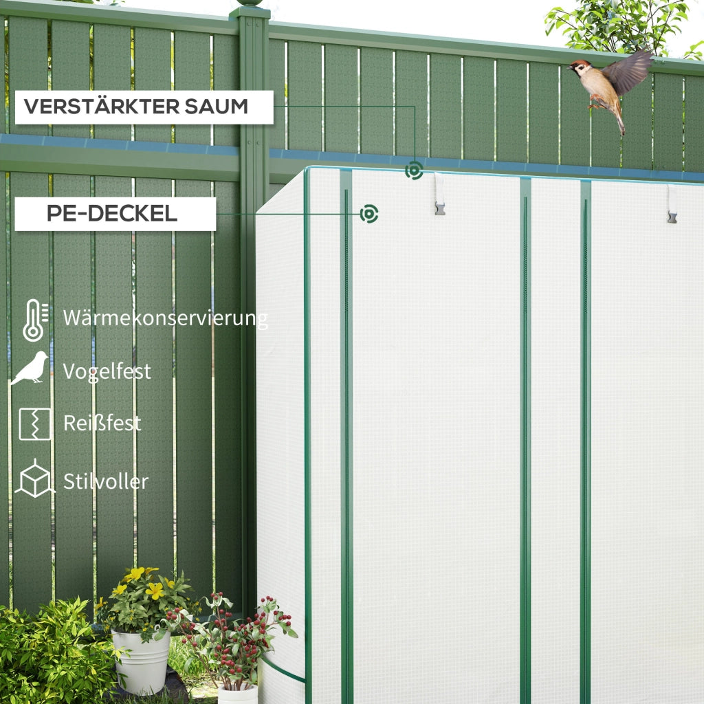 SERRA con 2 porte avvolgibili 144 x 48 x 152/142 cm Acciaio Bianco