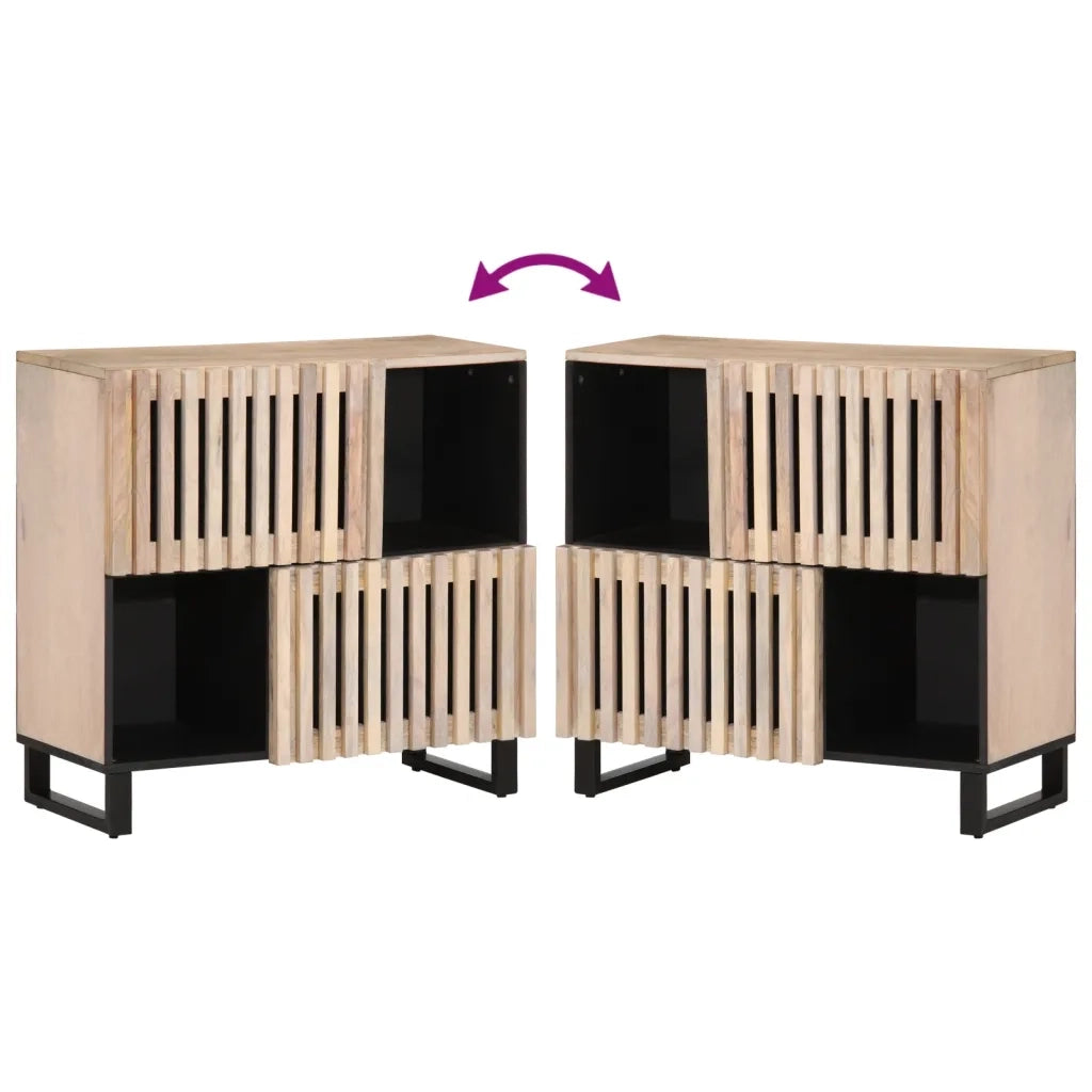 Credenza | Madia | Buffet da pranzo | Armadio da pranzo 80x34x75 cm in Legno Massello di Mango