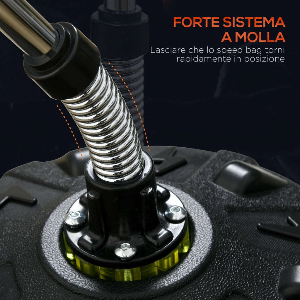 Punching Ball da Terra con Base Riempibile e Ventose, Altezza Regolabile da 147-165 cm, Nero
