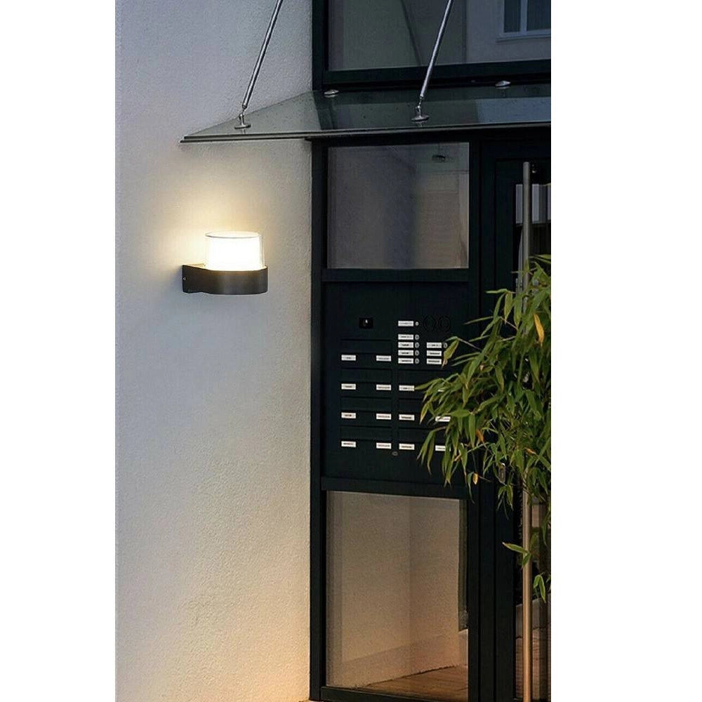 Trade Shop - Applique Moderna A Led Per Esterno Da Parete Nero 7w Luce 6500k 3000k 4000k Es57 - -bianco Caldo      -