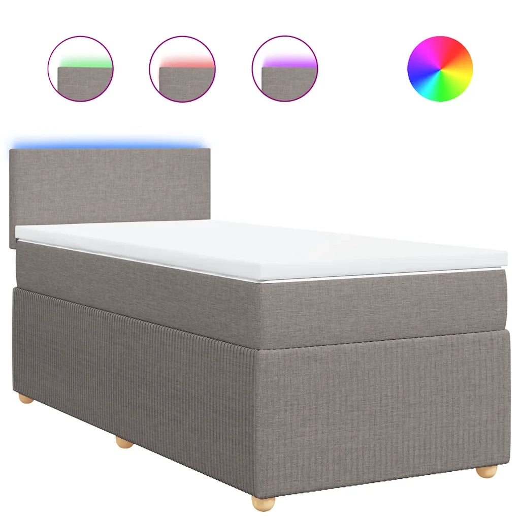 vidaXL Giroletto a Molle con Materasso Tortora 80x200 cm inTessuto