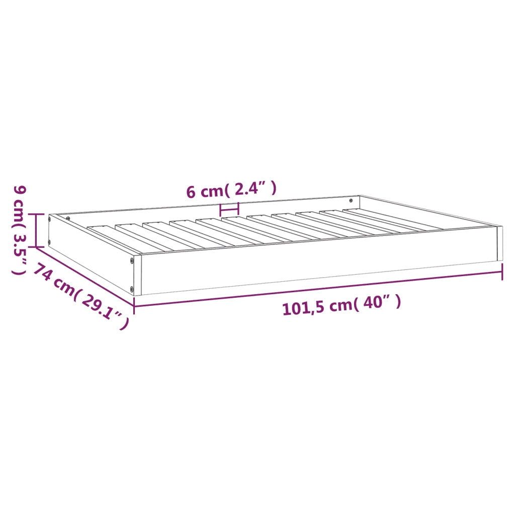 Cuccia per Cani 101,5x74x9 cm in Legno Massello di Pino