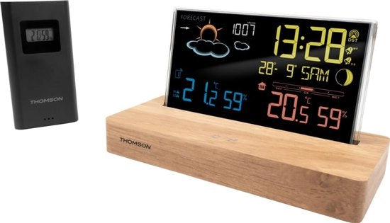 Stazione Meteorologica in Legno Nero - Funzionalità Intelligente - 1 pezzo - Nero - Legno - Compatta