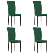 Sedie da Pranzo 4 pz | Sedie da cucina Verde Scuro in Velluto