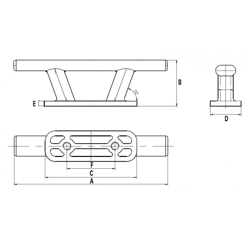 BITTA A GALLOCCIA INOX 316 MM.265