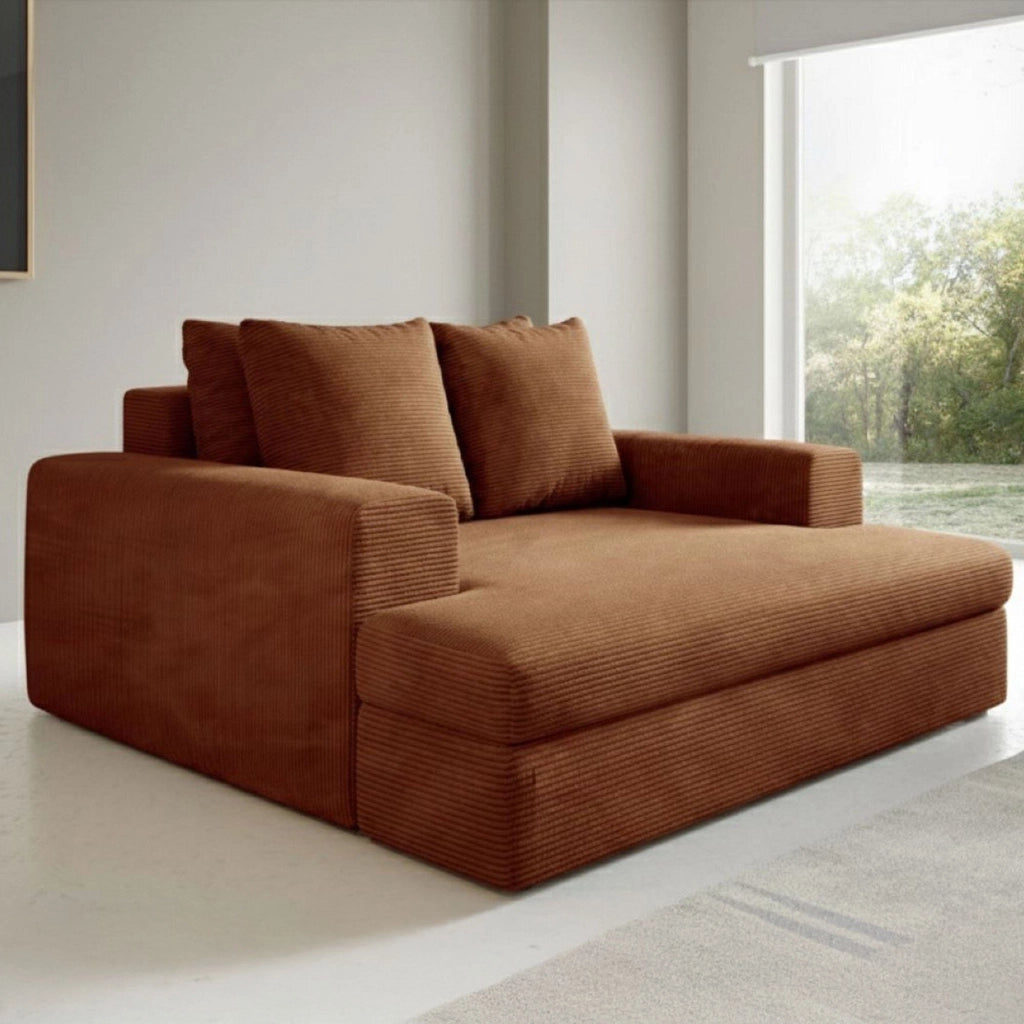 Comazzo, Divano Fisso 2 Posti Cuscini Sfoderabili, 162x167x86h cm Arancione