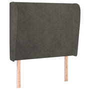 Testiera | Testata ad Orecchio Grigio Scuro 93x23x118/128 cm in Velluto