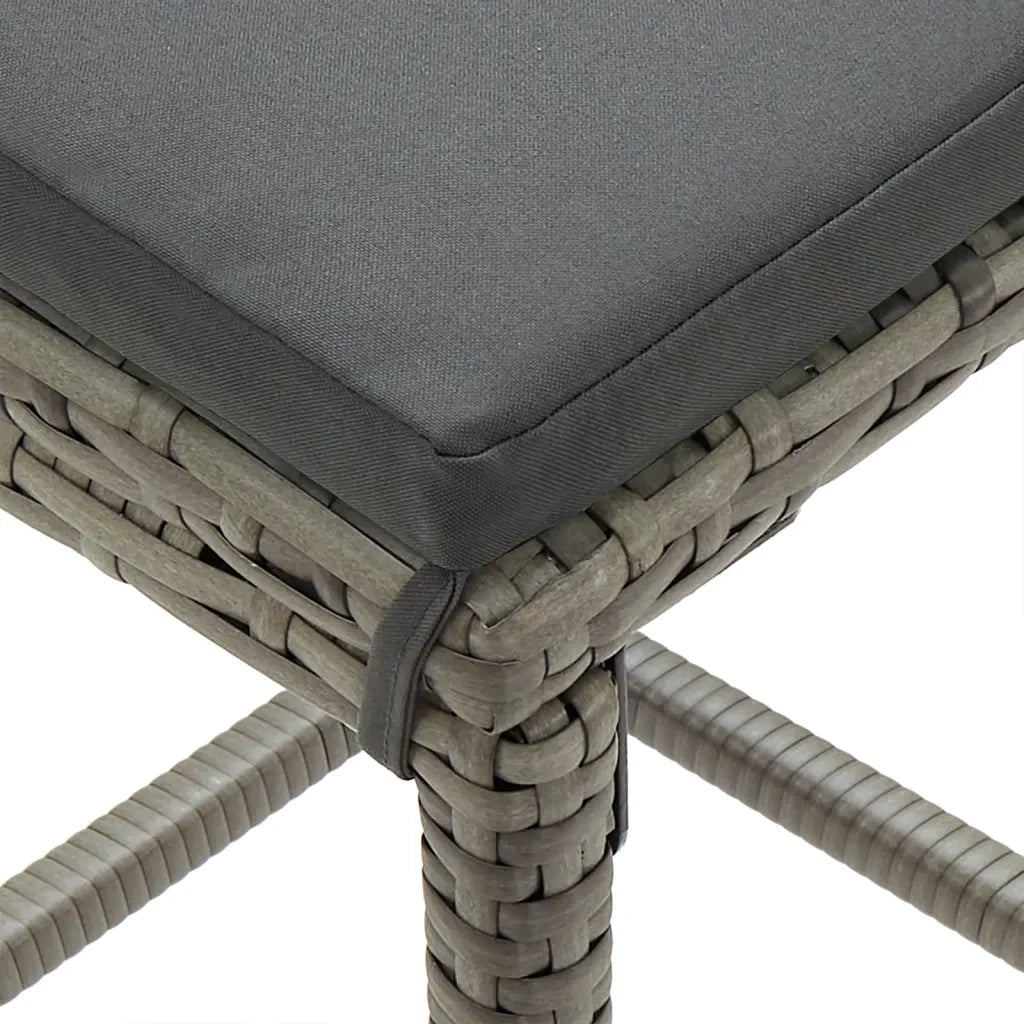 Set Bar da Giardino 3 pz | Set Salotto da Giardino Grigio in Legno Acacia e Polyrattan