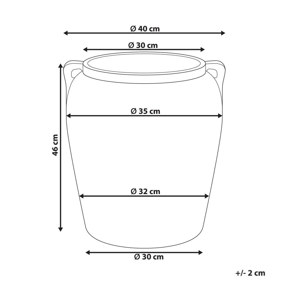 Vaso per piante in terracotta ovale grigio ⌀ 40 cm Accessori per giardino e soggiorno per esterni interni