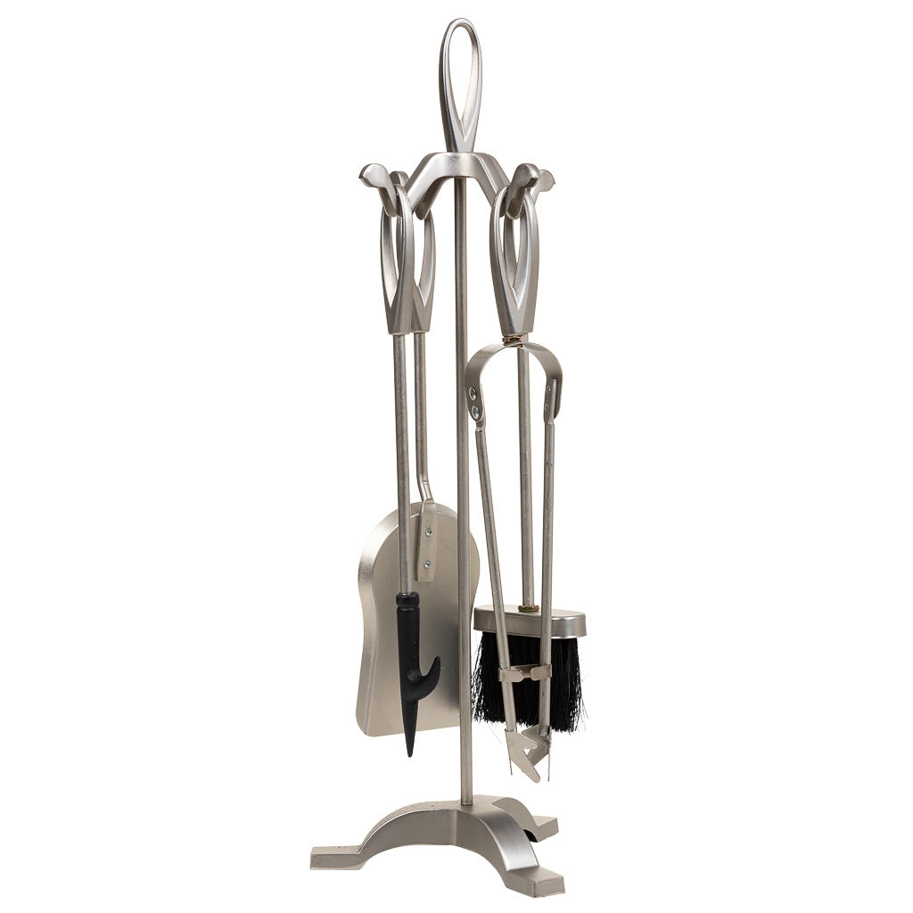 Set di 5 utensili per caminetto in metallo nero