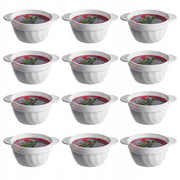 Set di 12 ciotole da zuppa KADAX da 650 ml, bianche.