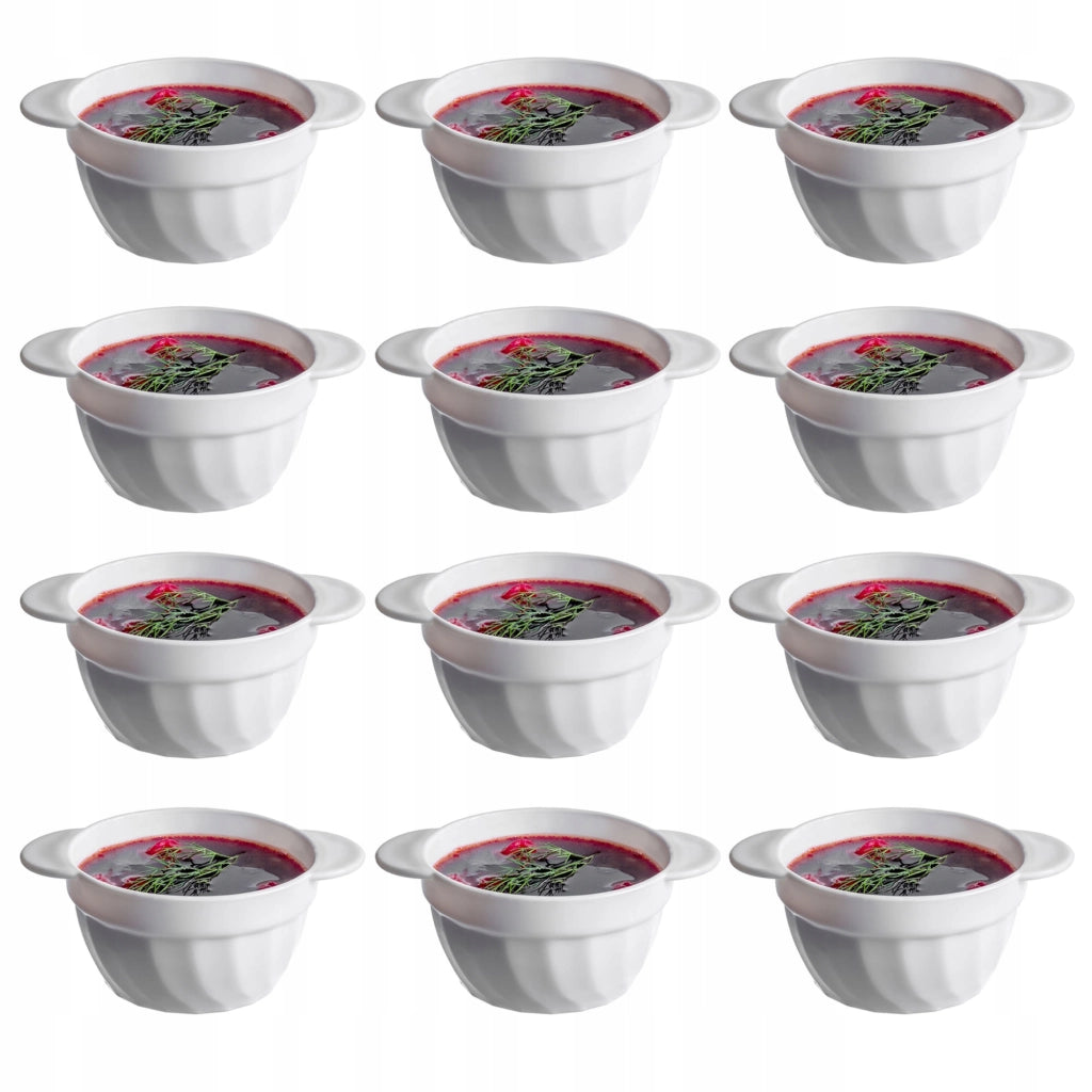 Set di 12 ciotole da zuppa KADAX da 650 ml, bianche.