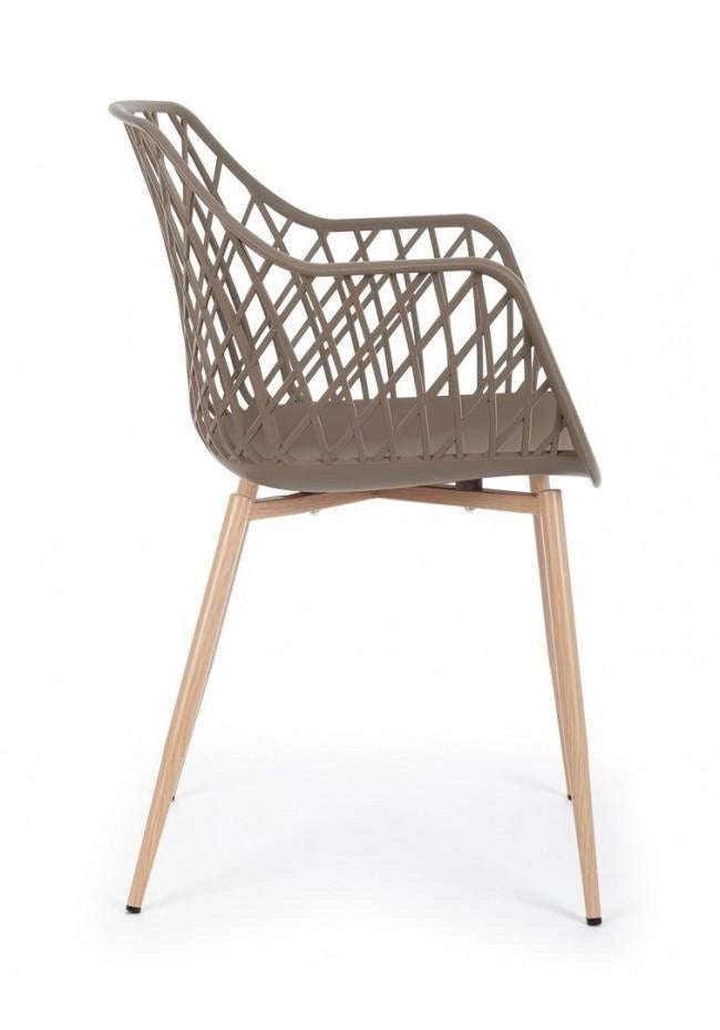 Set 4 Sedie 58x54x85,5 cm in Plastica Tortora