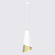 Lampada a sospensione MODA bianca con interno oro