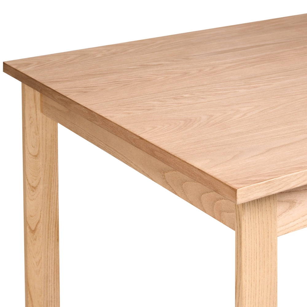 Tavolo da pranzo impiallacciato in legno di quercia chiara MDF gambe in legno di olmo 160 x 90 cm Piano rettangolare impiallacciato