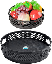 Piatto girevole organizzatore cucina - griglia giratoria spezie - organizzatore di piatti per frigorifero - nero - 2 pezzi