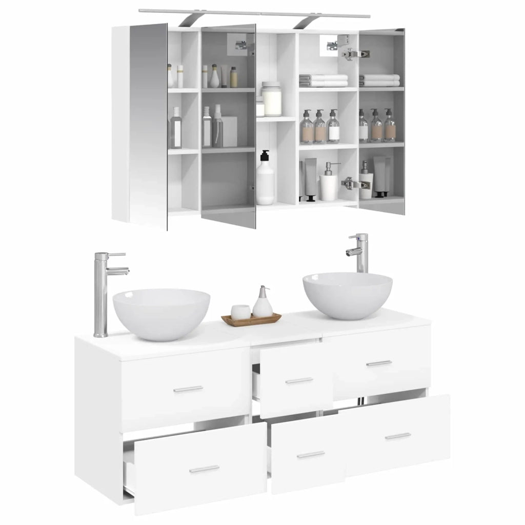 Set di mobili per il bagno 4 pcs Bianco 3406735